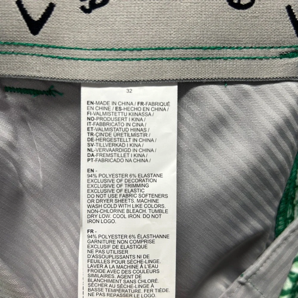 Callaway Mens Golf Shorts 32 Verdant Green Golf Bag Print Opti-Dri CGBFA0G8GG
